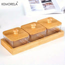 GobekUsa Bamboo Wood Lid Glass Snack Storage Jar | Stylish Container for Snacks and Dried Fruits