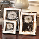 GobekUsa Golden Alloy Shell Photo Frame - Family Portrait Nightstand Desk Decoration