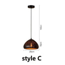 GobekUsa Etched Iron Chandelier Pendant Light Fixture for Dining and Living Room