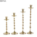 GobekUsa Golden Candlestick Holder Desk Ornament Home Aroma Container