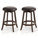 Set of 2 24/29 Inch Upholstered PU Leather Bar Stool with 360° Swivel Round Seat by LJGDeals