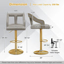 Set of 2 Bar Chairs with Footrest and 2-Layer Electroplated Metal Base by LJGDeals