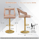 Set of 2 Bar Chairs with Footrest and 2-Layer Electroplated Metal Base by LJGDeals