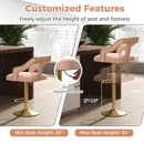 Set of 2 Bar Chairs with Footrest and 2-Layer Electroplated Metal Base by LJGDeals