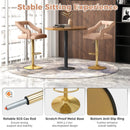Set of 2 Bar Chairs with Footrest and 2-Layer Electroplated Metal Base by LJGDeals