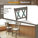 Set of 2 Bar Stools with Cross Back and Linen Fabric Upholstered Seat-Beige by LJGDeals