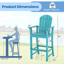 Set of 2 Counter Height Outdoor HDPE Bar Stool with Armrests and Footrest by LJGDeals