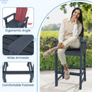 Set of 2 Counter Height Outdoor HDPE Bar Stool with Armrests and Footrest by LJGDeals