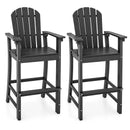 Set of 2 Counter Height Outdoor HDPE Bar Stool with Armrests and Footrest by LJGDeals