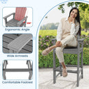 Set of 2 Counter Height Outdoor HDPE Bar Stool with Armrests and Footrest by LJGDeals