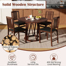 Set of 2 Foldable Upholstered Kitchen Chairs with Padded Seat-Brown by LJGDeals