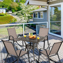 Set of 2 Metal Patio Rocking Chair with Breathable Seat Fabric