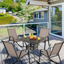 Set of 2 Metal Patio Rocking Chair with Breathable Seat Fabric by LJGDeals