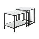 Set of 2 Nesting End Tables with Storage Shelf-White by LJGDeals