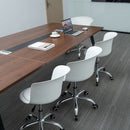 Set of 2 Office Desk Chair with Ergonomic Backrest and Soft Padded PU Leather Seat
