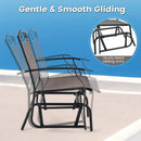 Set of 2 Outdoor Metal Glider Armchairs with Weather-resistant Fabric by LJGDeals