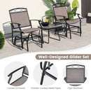Set of 2 Outdoor Metal Glider Armchairs with Weather-resistant Fabric by LJGDeals