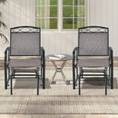 Set of 2 Outdoor Metal Glider Armchairs with Weather-resistant Fabric by LJGDeals