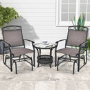 Set of 2 Outdoor Metal Glider Armchairs with Weather-resistant Fabric by LJGDeals