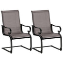Set of 2 Patio Chairs with Quick-drying and Breathable Fabric for Backyard-Brown by DirectDeals