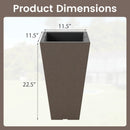 Set of 2 Square Taper Planter with Removable Inner Bucket and Optional Drainage Hole by LJGDeals