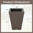 Set of 2 Square Taper Planter with Removable Inner Bucket and Optional Drainage Hole by LJGDeals
