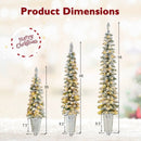 Set of 3 Pre-Lit Snow Flocked Artificial Christmas Trees witrh 423 Branch Tips by LJGDeals