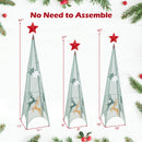 3/3.5/4 Feet Set of 3 Tower Shaped Christmas Trees with Removable Star Toppers