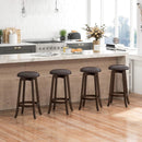 Set of 2 24/29 Inch Upholstered PU Leather Bar Stool with 360° Swivel Round Seat by LJGDeals