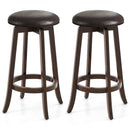 Set of 2 24/29 Inch Upholstered PU Leather Bar Stool with 360° Swivel Round Seat by LJGDeals