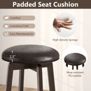 Set of 2 24/29 Inch Upholstered PU Leather Bar Stool with 360° Swivel Round Seat by LJGDeals