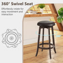 Set of 2 24/29 Inch Upholstered PU Leather Bar Stool with 360° Swivel Round Seat by LJGDeals