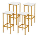 Set of 4 Bar Stool Set 26 Inch Bar Chair with Metal Legs and Footrest-Rustic Brown by DirectDeals