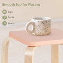 Stackable Stools Set of 4 with Square Top and Rounded Corners-Natural by LJGDeals