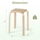 Stackable Stools Set of 4 with Square Top and Rounded Corners-Natural by LJGDeals