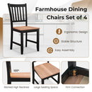 Set of 4 Dining Chair Spindle Back Wooden Legs