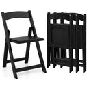 Set of 4 Dining Chairs Foldable Kitchen Chair with Rubber Wood Legs and Padded Seat by DirectDeals