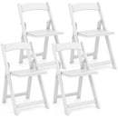 Set of 4 Dining Chairs Foldable Kitchen Chair with Rubber Wood Legs and Padded Seat by LJGDeals