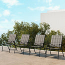 Set of 4 Patio Folding Chairs with Armrests and Portable Lawn Chairs for Garden Backyard-Gray by LJGDeals