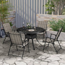 Set of 4 Patio Folding Chairs with Armrests and Portable Lawn Chairs for Garden Backyard-Gray by LJGDeals