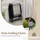 Set of 4 Patio Folding Chairs with Armrests and Portable Lawn Chairs for Garden Backyard-Gray by LJGDeals