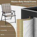 Set of 4 Patio Folding Chairs with Armrests and Portable Lawn Chairs for Garden Backyard-Gray by DirectDeals
