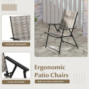 Set of 4 Patio Folding Chairs with Armrests and Portable Lawn Chairs for Garden Backyard-Gray by DirectDeals