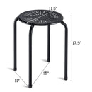 6-Pack Stackable Multifunctional Daisy Design Backless Round Metal Stool Set by LJGDeals