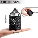 Set of 6 5.5" H Hanging Birdcage Tealight Lantern (Black)