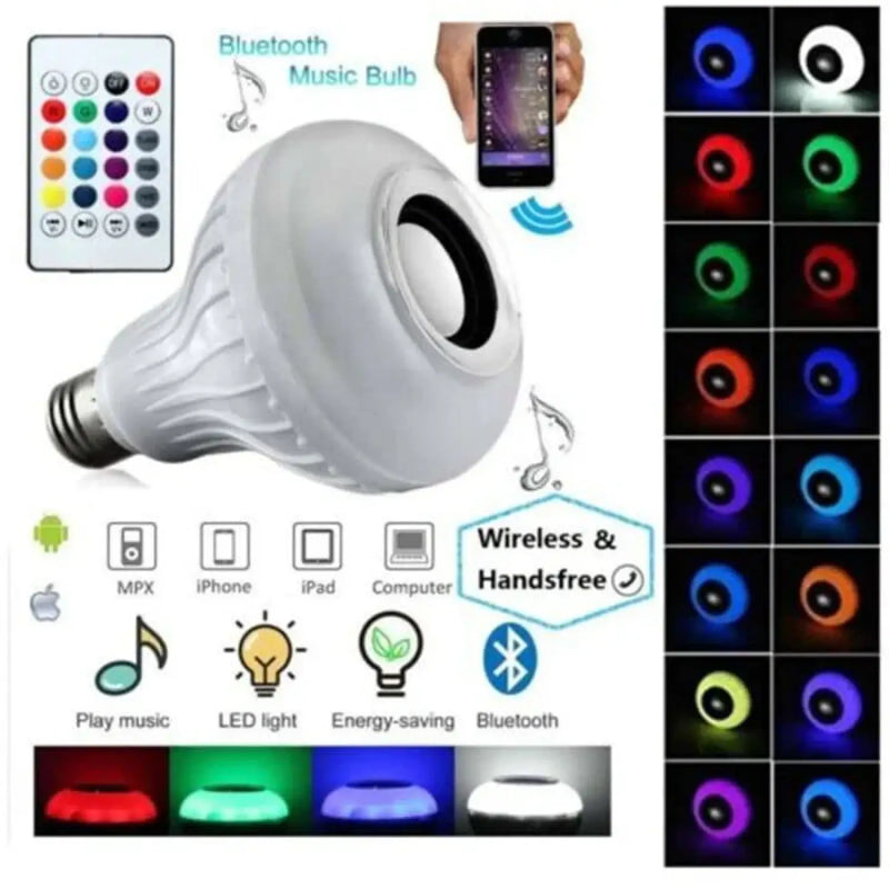 Seven-Color LED Bulb with Remote Control & Wireless Audio, photo 4 of 10
