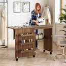 Folding Sewing Craft Table Shelf Storage Cabinet Home Furniture by LJGDeals