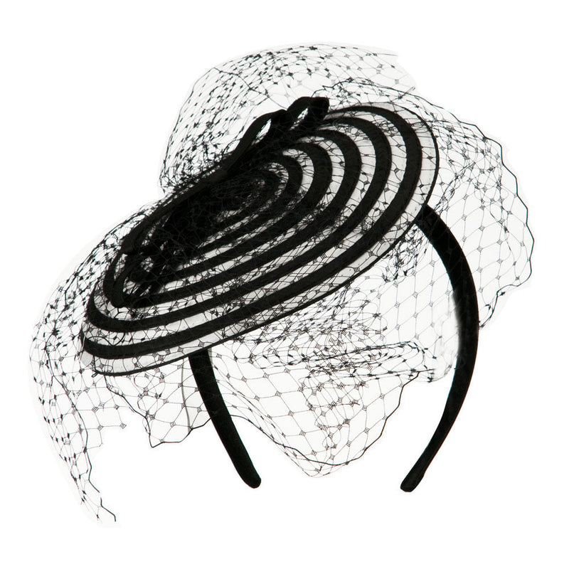 Swirl Pattern Fascinator Hat with Headband