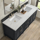James Martin Lorelai 72" Double Bathroom Vanity, Black Onyx