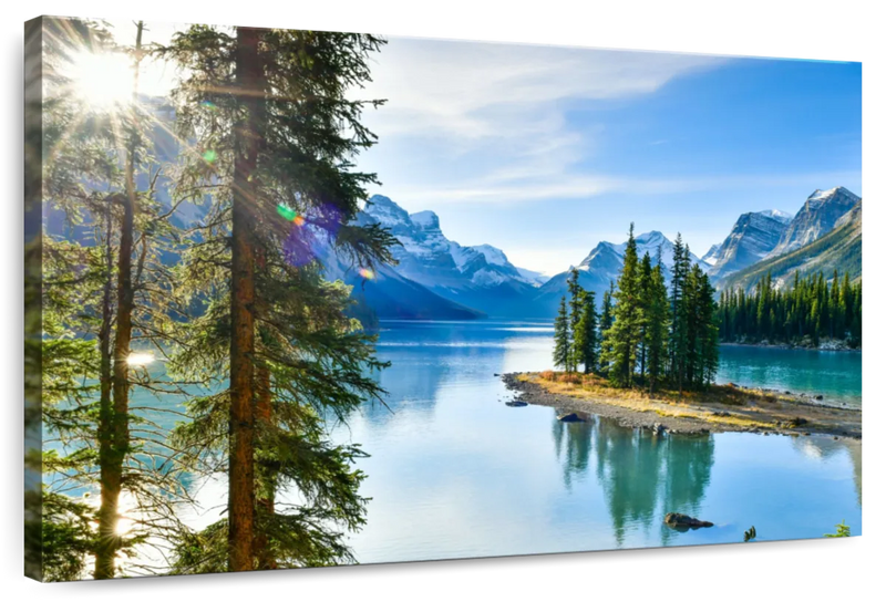 Sunny Maligne Lake Wall Art